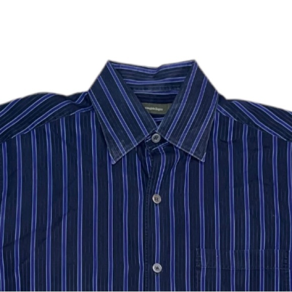 Ermenegildo Zegna Men’s Black & Blue Dress Shirt Size Medium - Picture 3 of 4